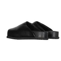 Sandales noires en cuir vegan