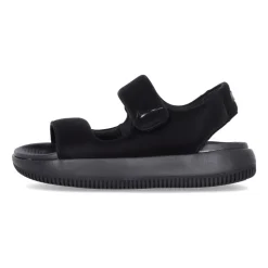 Sandales plates en caoutchouc noir, design ergonomique