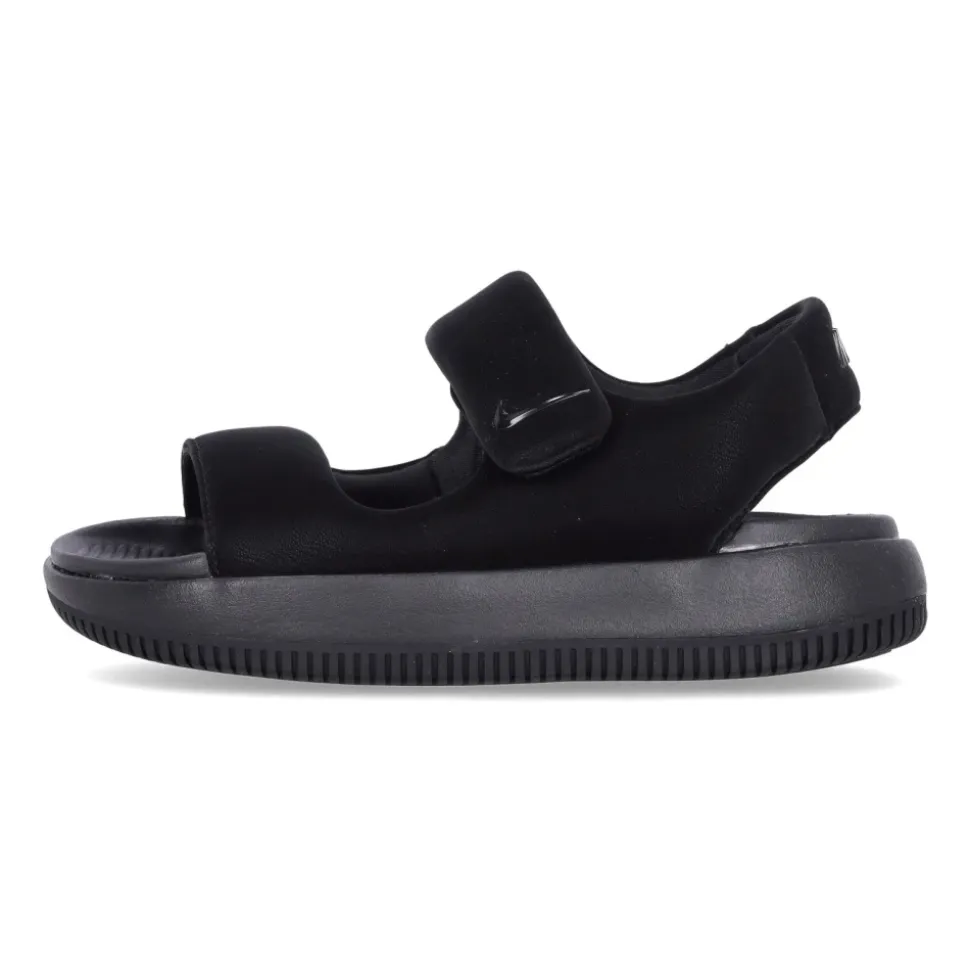 Sandales plates en caoutchouc noir, design ergonomique