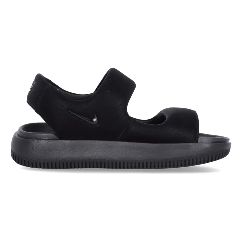 Sandales plates en caoutchouc noir, design ergonomique