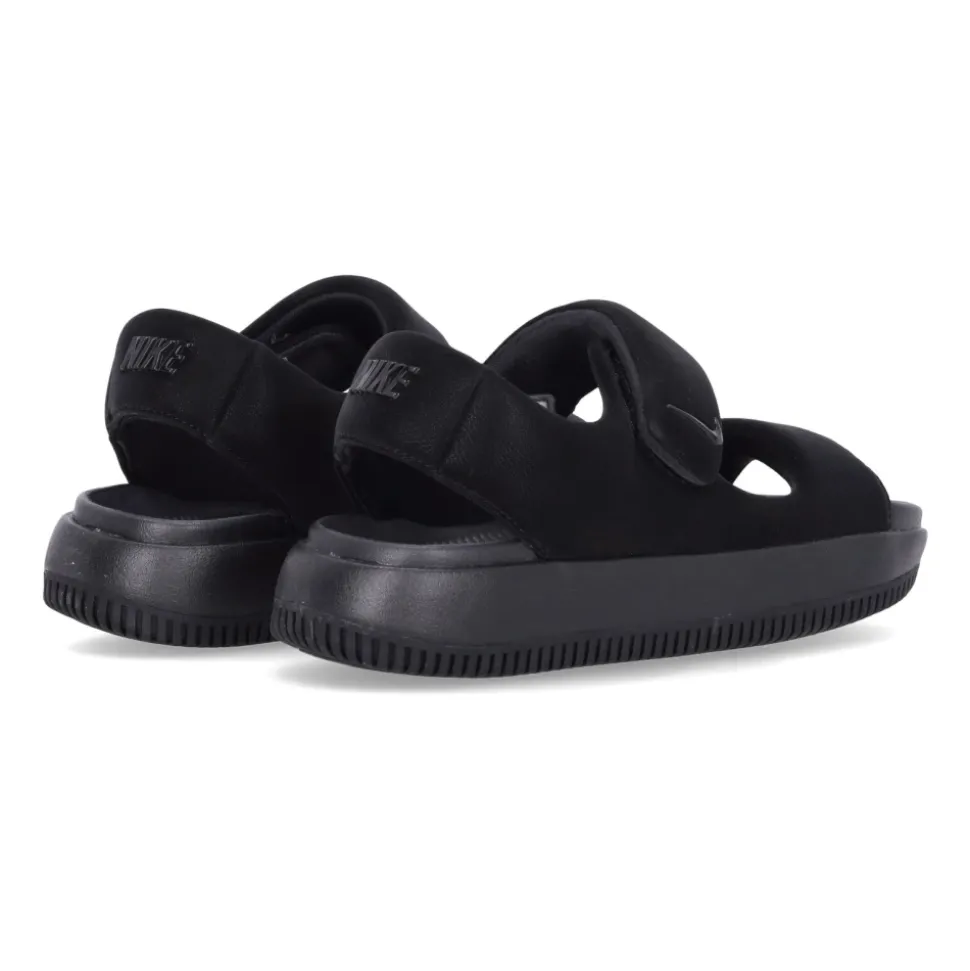 Sandales plates en caoutchouc noir, design ergonomique