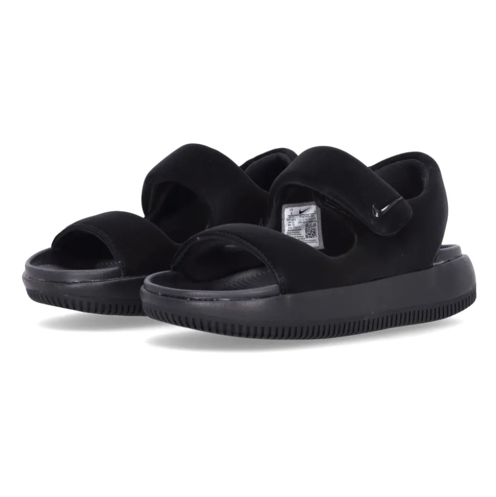 Sandales plates en caoutchouc noir, design ergonomique