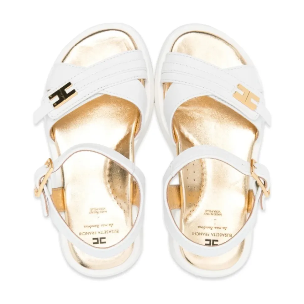 Sandales Plates en Cuir avec Brides