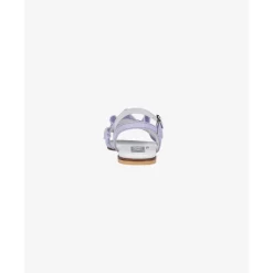 Sandales Plates en Cuir avec Volants