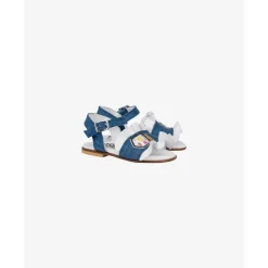 Sandales Plates en Denim avec Volants