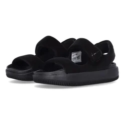 Sandales plates noires avec fermeture velcro