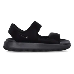Sandales plates noires avec fermeture velcro