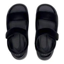 Sandales plates noires avec fermeture velcro