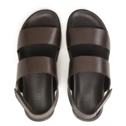 Sandales pour hommes en cuir marron