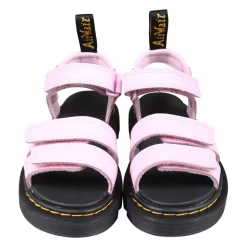 Sandales Roses en Cuir avec Fermeture Velcro