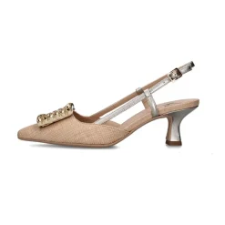 Sandales Slingback tissées avec détail en cristal