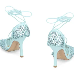 Sandales à Talons avec Strass et Lacets de Cheville
