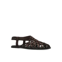 Sandales Tissées en Daim et Nubuck