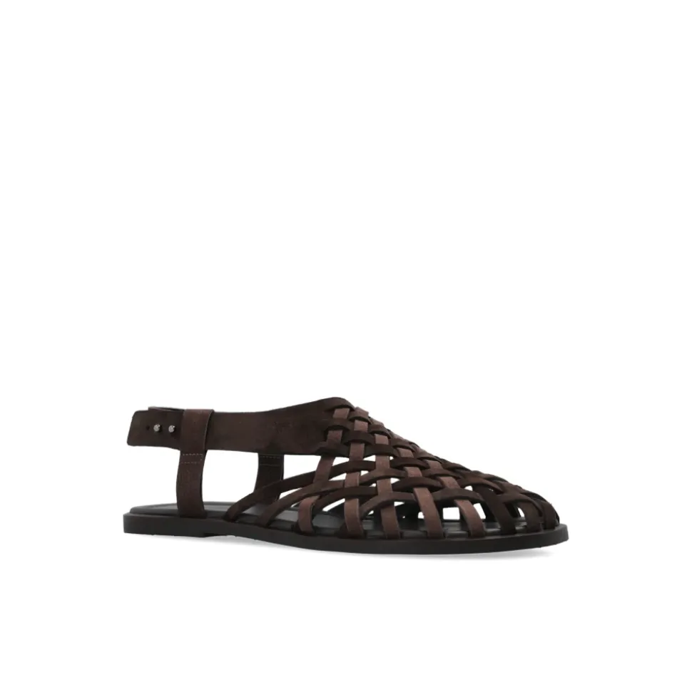 Sandales Tissées en Daim et Nubuck