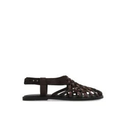 Sandales Tissées en Daim et Nubuck