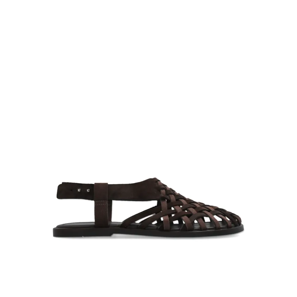 Sandales Tissées en Daim et Nubuck