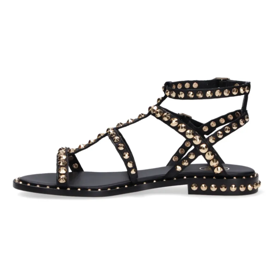 Sandalette PRECIOUS 03 en cuir noir