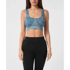 Seamless Crossed Straps Sport Bra Logo
