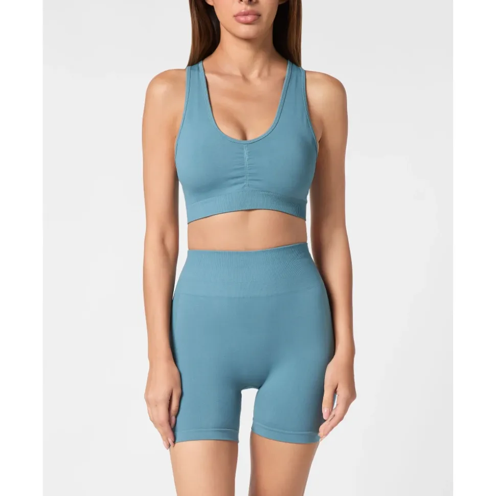 Seamless Wide Straps Sport Bra Logo