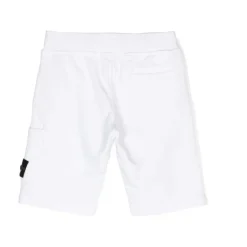 Short Blanc en Jersey avec Badge Signature