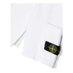 Short Blanc en Jersey avec Badge Signature