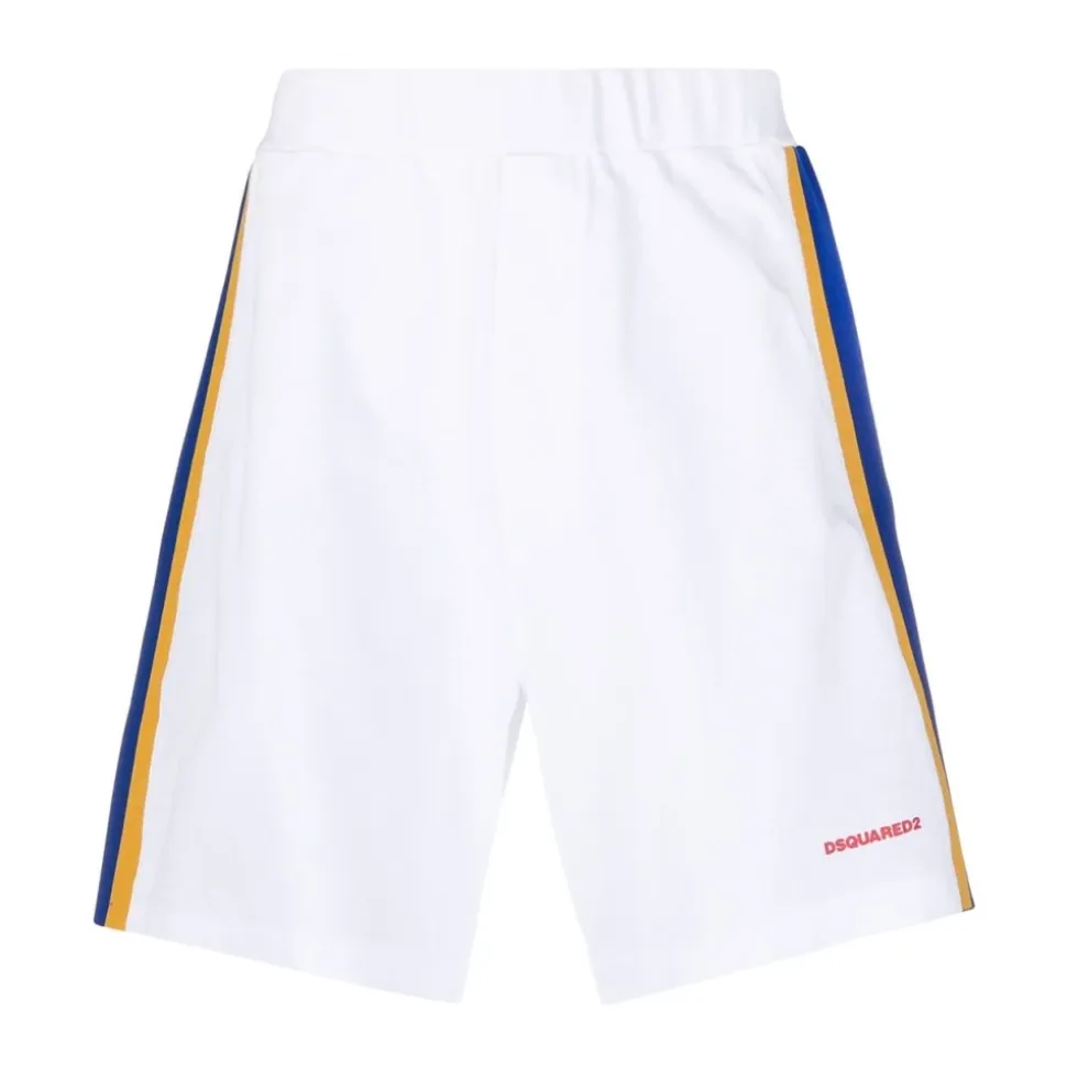 Short de sport à bandes latérales et logo