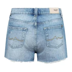 Short en Denim avec Ourlet Effiloché