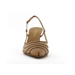 Slingback en cuir et maille