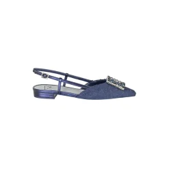 Slingback en tweed avec strass