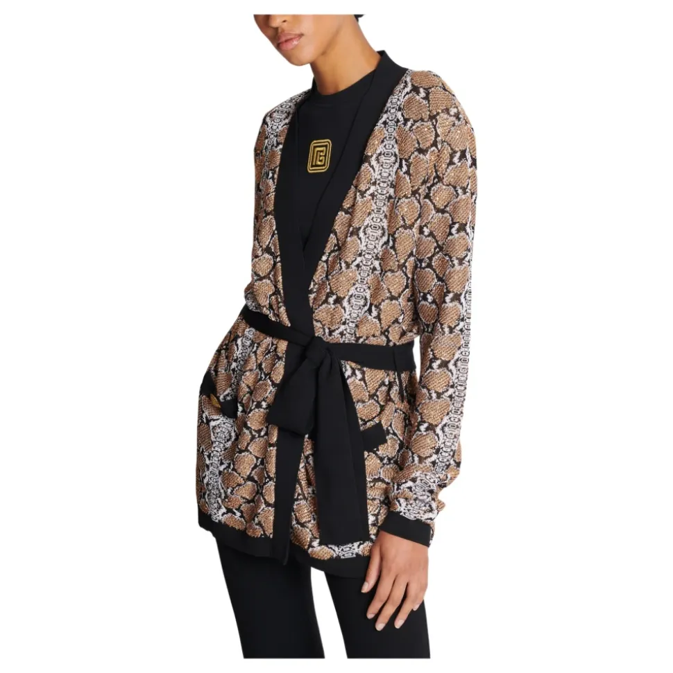 Snake Pattern Knit Cardigan