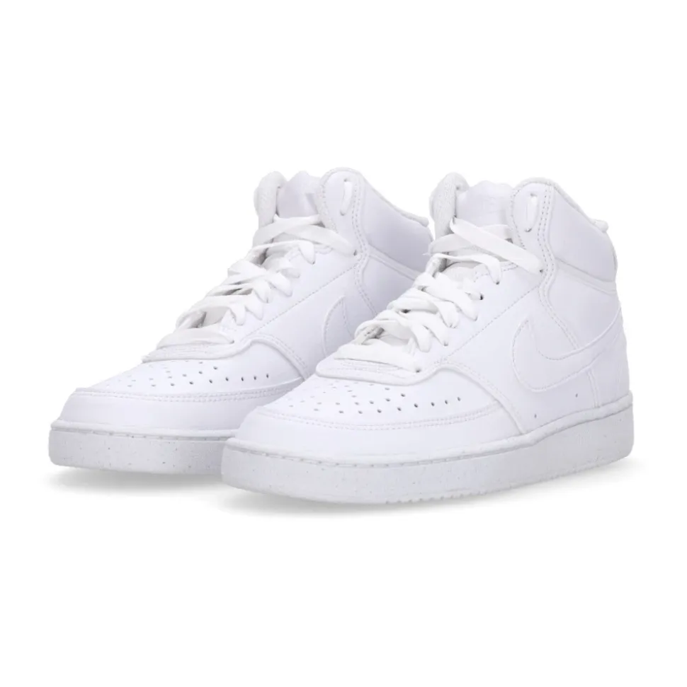 Sneaker en Cuir Blanc avec Logo Brodé