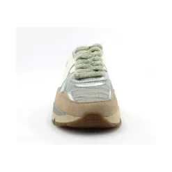 Sneaker in camoscio pelle e tessuto