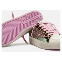 Sneaker Multicolor à Paillettes avec Détails Léopard