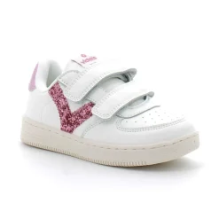 Sneakers blanches pour enfant avec fermeture scratch