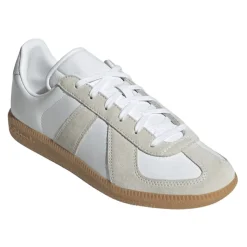 Sneakers Blancs en Cuir Lacets Semelle en Caoutchouc