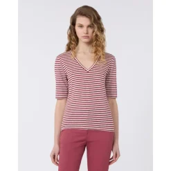 Stretch Linen Jersey V-Neck T-Shirt