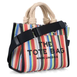 Stripe Mesh Small Tote Bag