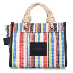 Stripe Mesh Small Tote Bag