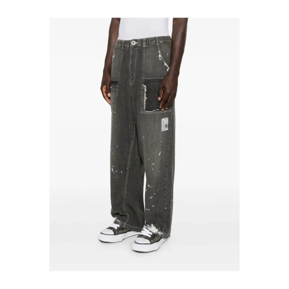 Stripe Patchwork Jeans
