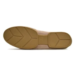 Suede Lace-Up Loafers - Beige