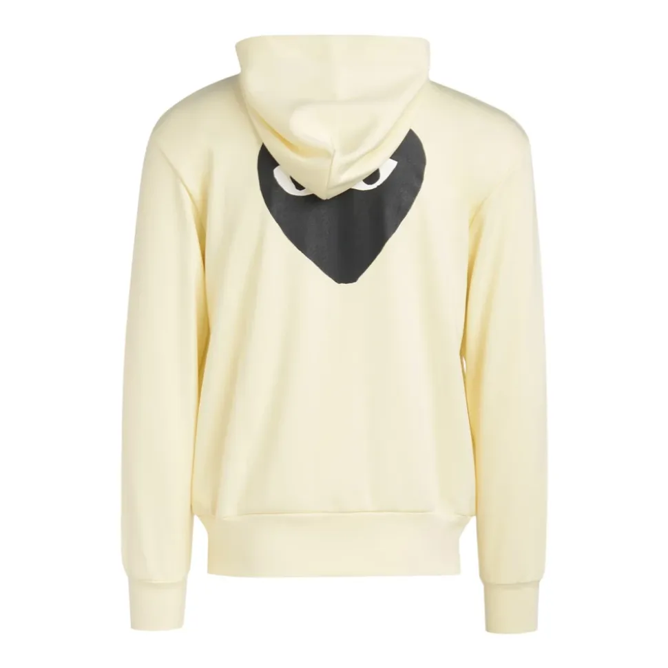 Sweat à capuche ivoire avec cœur noir
