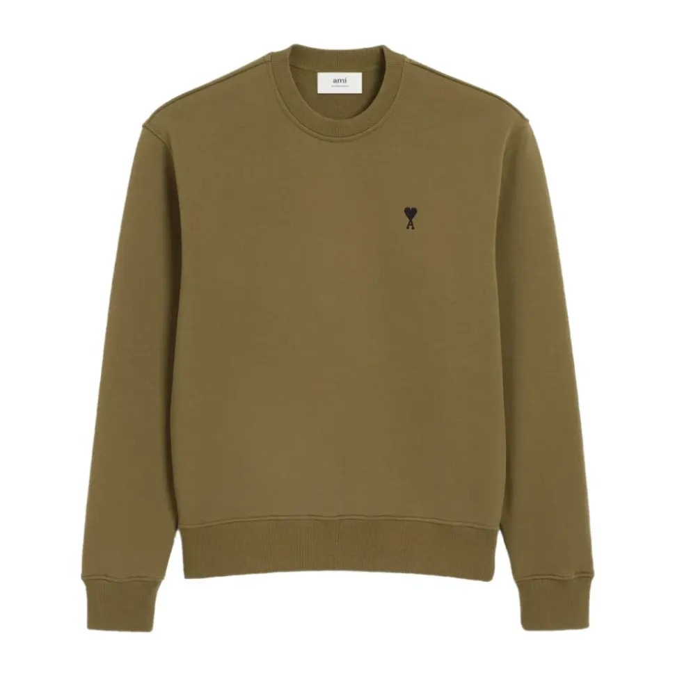 Sweat Khaki Classique avec Logo Ami Coeur