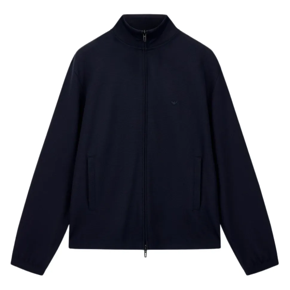 Sweatshirt z dżerseju piqué z pełnym zamkiem błyskawicznym