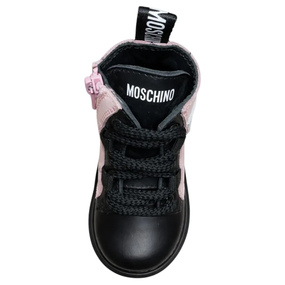 Teddy-patch Lace-up Boots