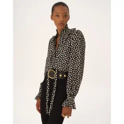 Tie-front Ruffled Blouse