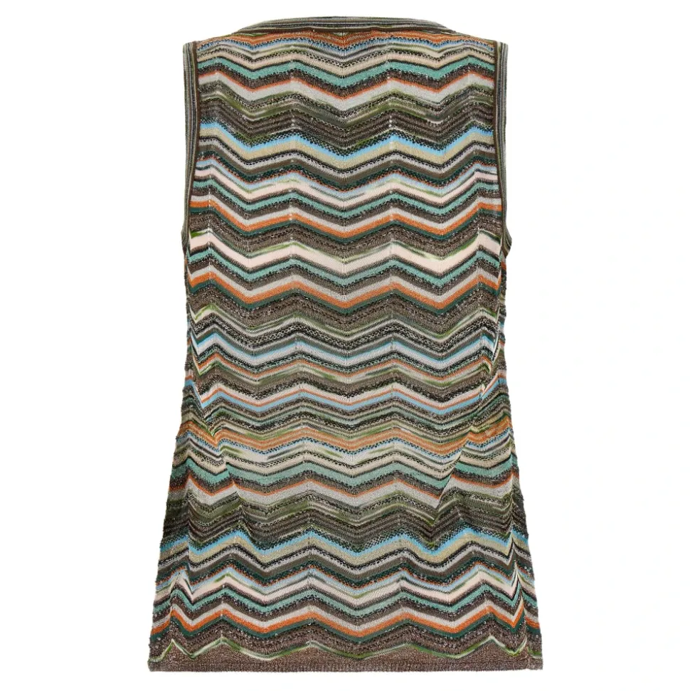 Top sans manches en viscose à chevrons