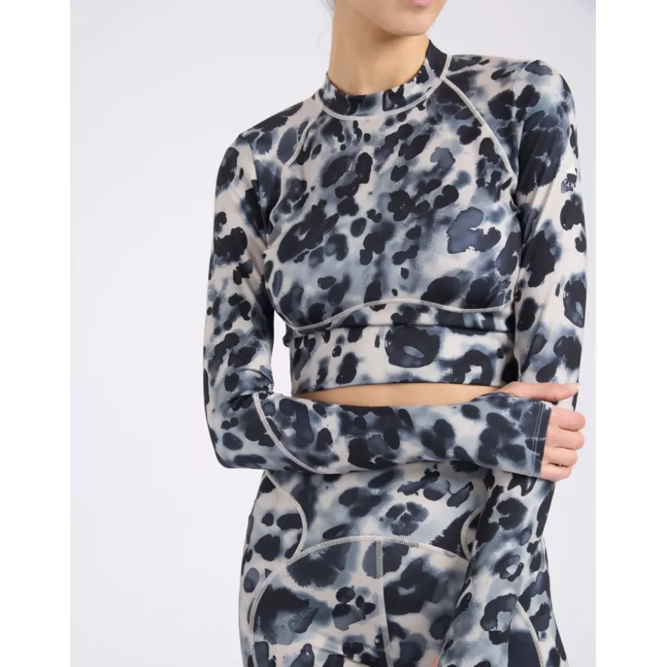 Training Longsleeve Crop Printed Top