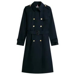 Trench Coat Coupe Ajustée à Boutons Dorés