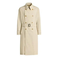 Trench-coat croisé en coton technique