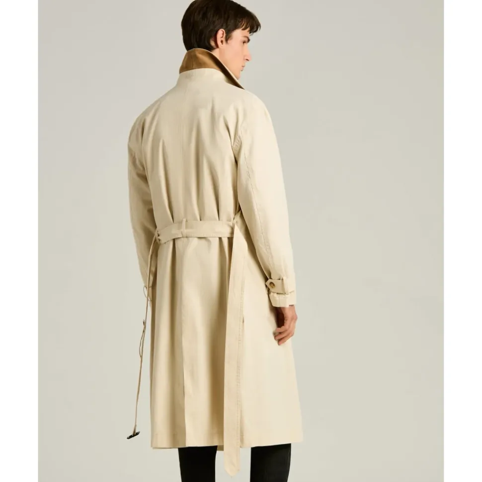 Trench-coat croisé en coton technique